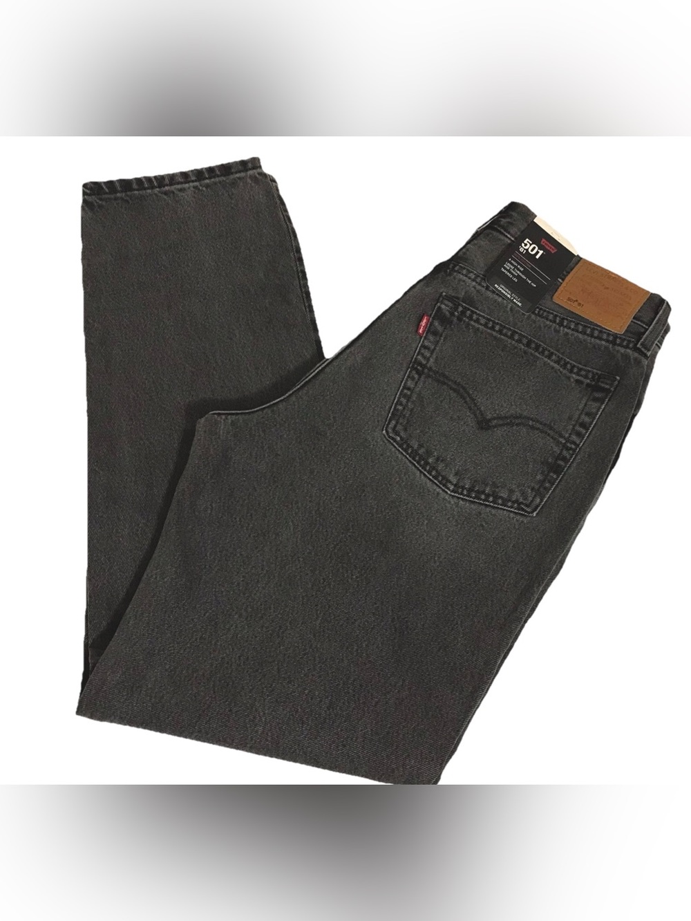 Levi's 501 ‘81 Women’s Front Button Straight Leg High Rise Tapered Charcoal Jean - Picture 5 of 12